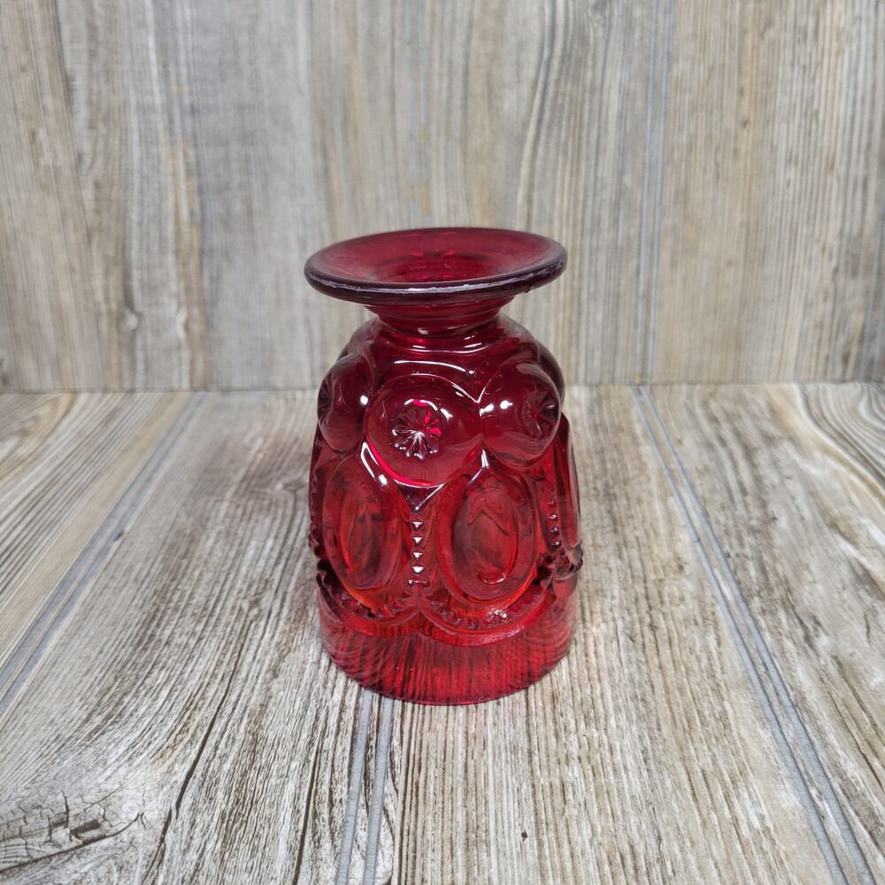 Vintage LE Smith Moon and Stars Red 7 oz Juice Glass Tumbler - Picture 2 of 3